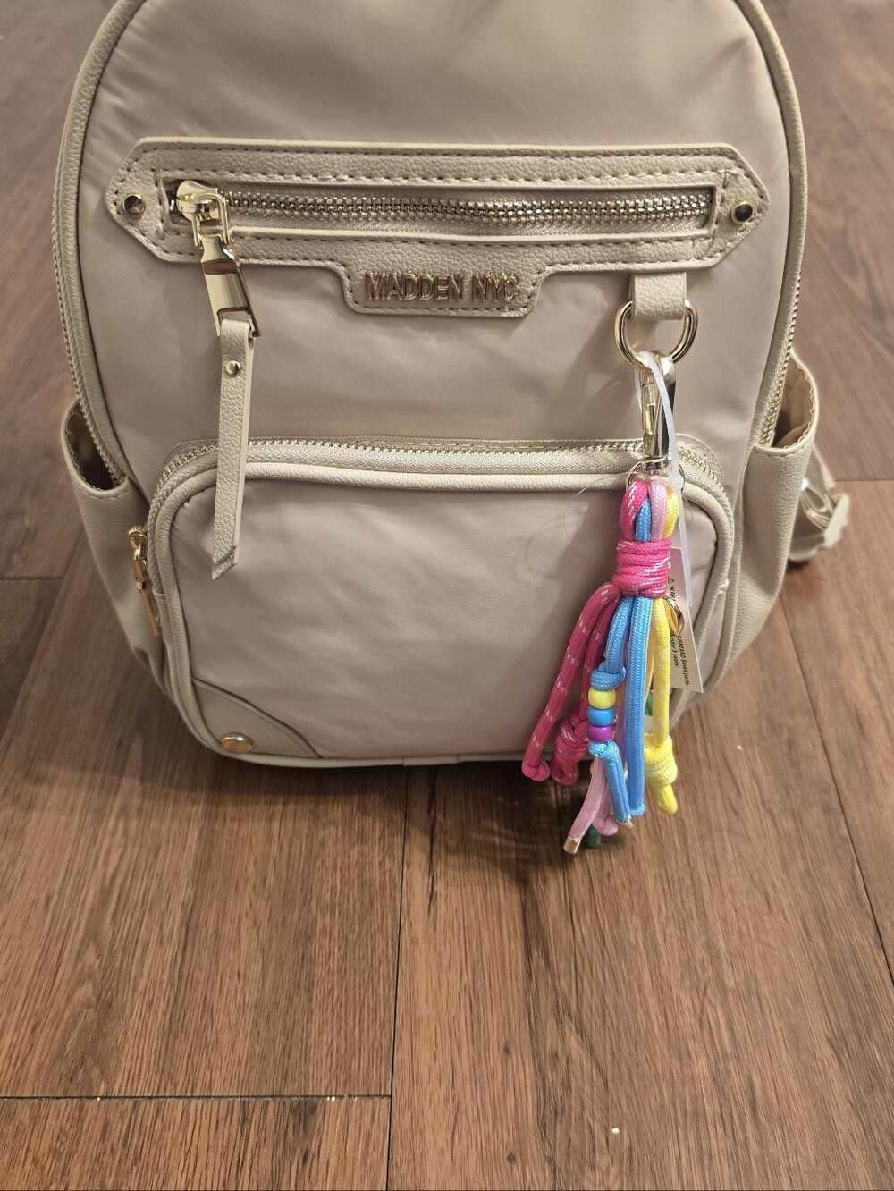 NWT! Madden NYC Beige Womens Dome Core Backpack Purse NEW - Picture 8 of 11